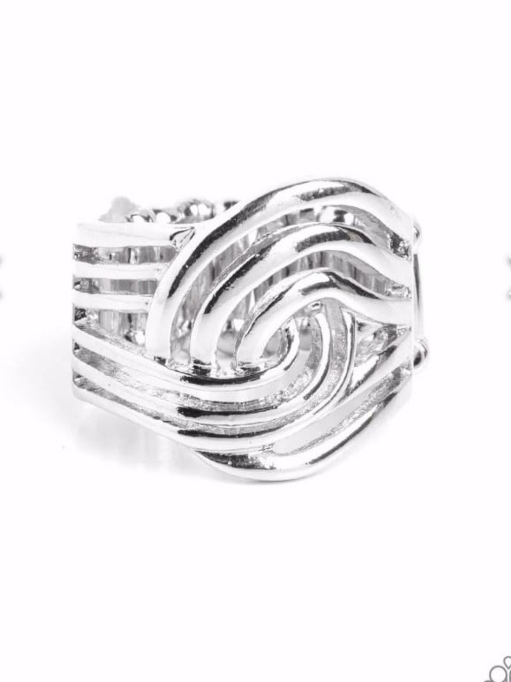 Interlocked Insignia Unique paparazzi Silver Layered Knot Ring